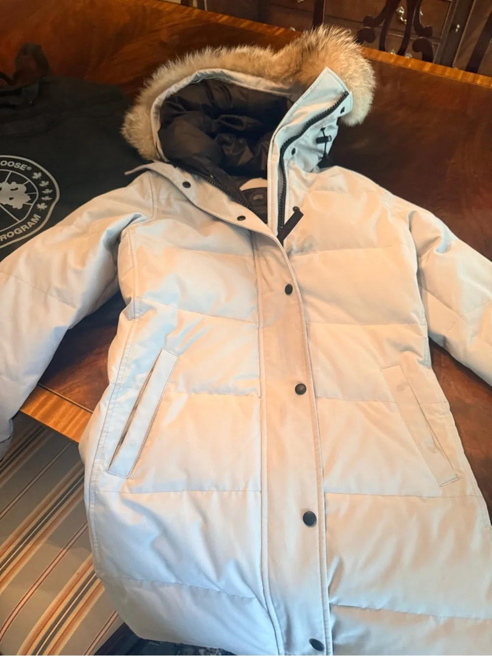 Canada Goose Silver Birch Shellburn Parka with Removable Fur-Trim Hood, Small